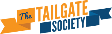 The Tailgate Society gold and navy banner logo